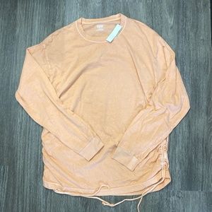 Victoria’s Secret PINK Campus Long Sleeve Solid Ruched Women's Top Orange Size M